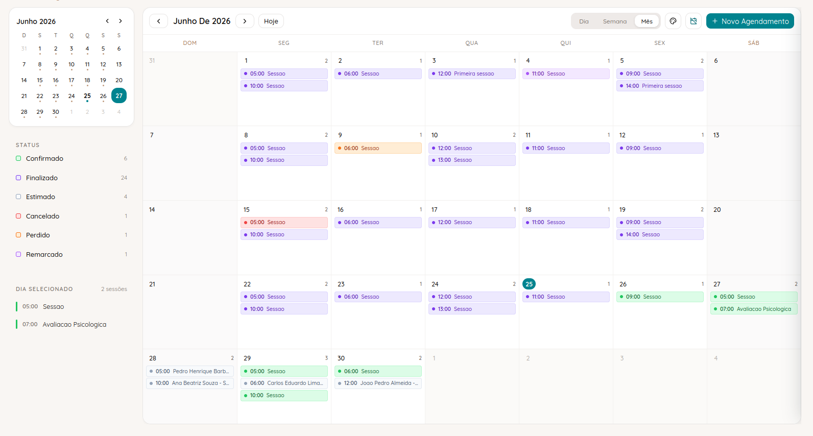 Agenda – mês
